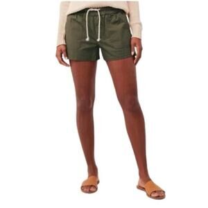 Pact Shorts Womens Large Green Woven Organic Cotton Drawstring Utility Casual